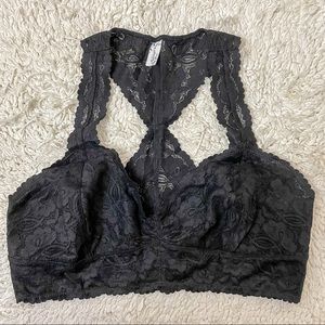 FREE PEOPLE black lace bralette